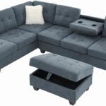 Image 1 of BERHUTJ 107 fabric sectional sofa review