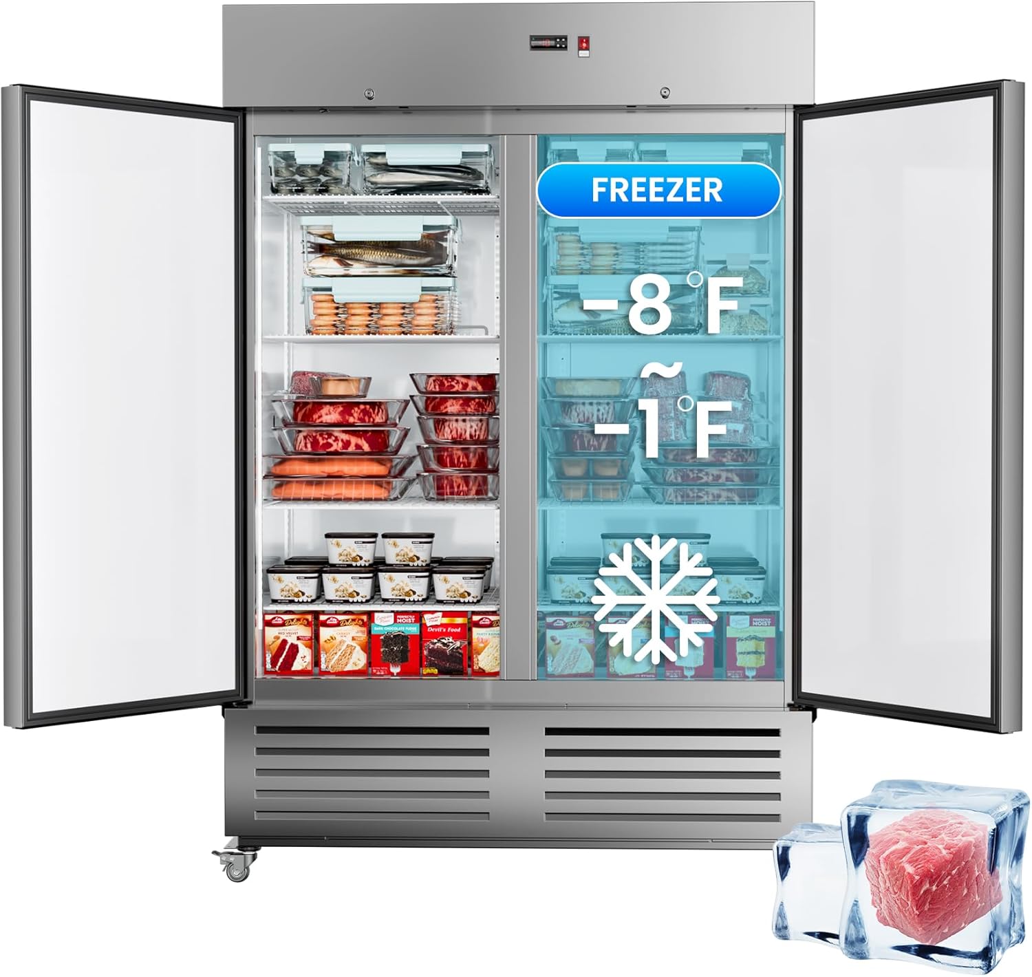 Ferueo commercial freezer review,Ferueo freezer review and rating,is Ferueo commercial freezer worth buying,Ferueo 36 cu ft freezer review pros cons,Ferueo upright freezer review honest opinion,Ferueo F-ST54BF review verdict build quality and materials close-up