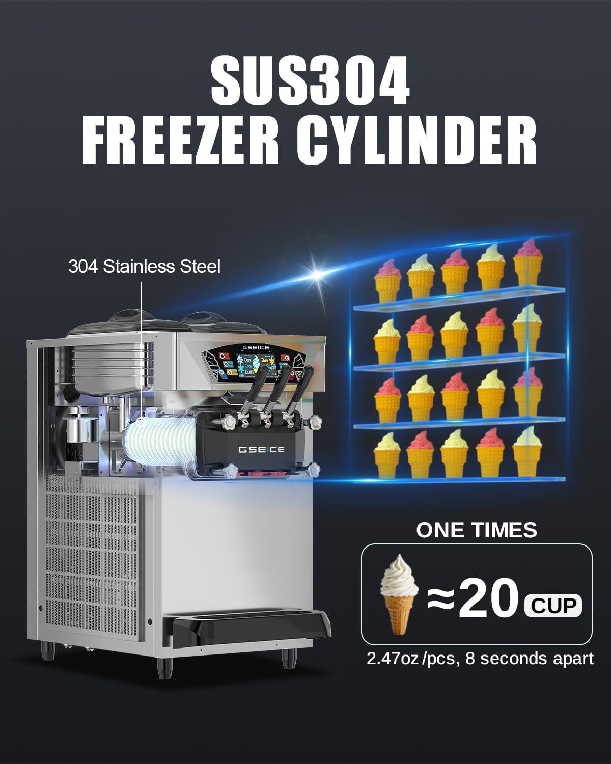 GSEICE commercial ice cream maker review,GSEICE ice cream maker review pros cons,GSEICE soft serve machine honest review,GSEICE commercial ice cream machine review rating,GSEICE soft serve ice cream maker review verdict,is GSEICE ice cream maker worth buying — design and build quality detail