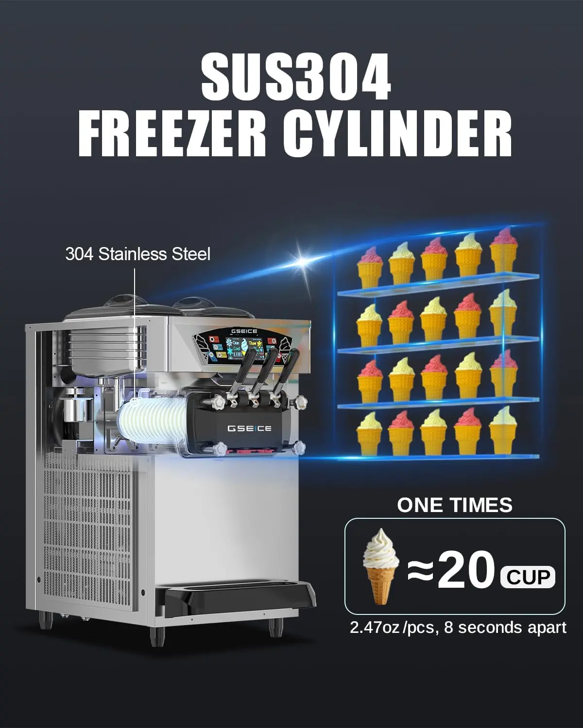 GSEICE commercial ice cream maker review,GSEICE ice cream maker review pros cons,GSEICE soft serve machine honest review,GSEICE commercial ice cream machine review rating,GSEICE soft serve ice cream maker review verdict,is GSEICE ice cream maker worth buying — design and build quality detail