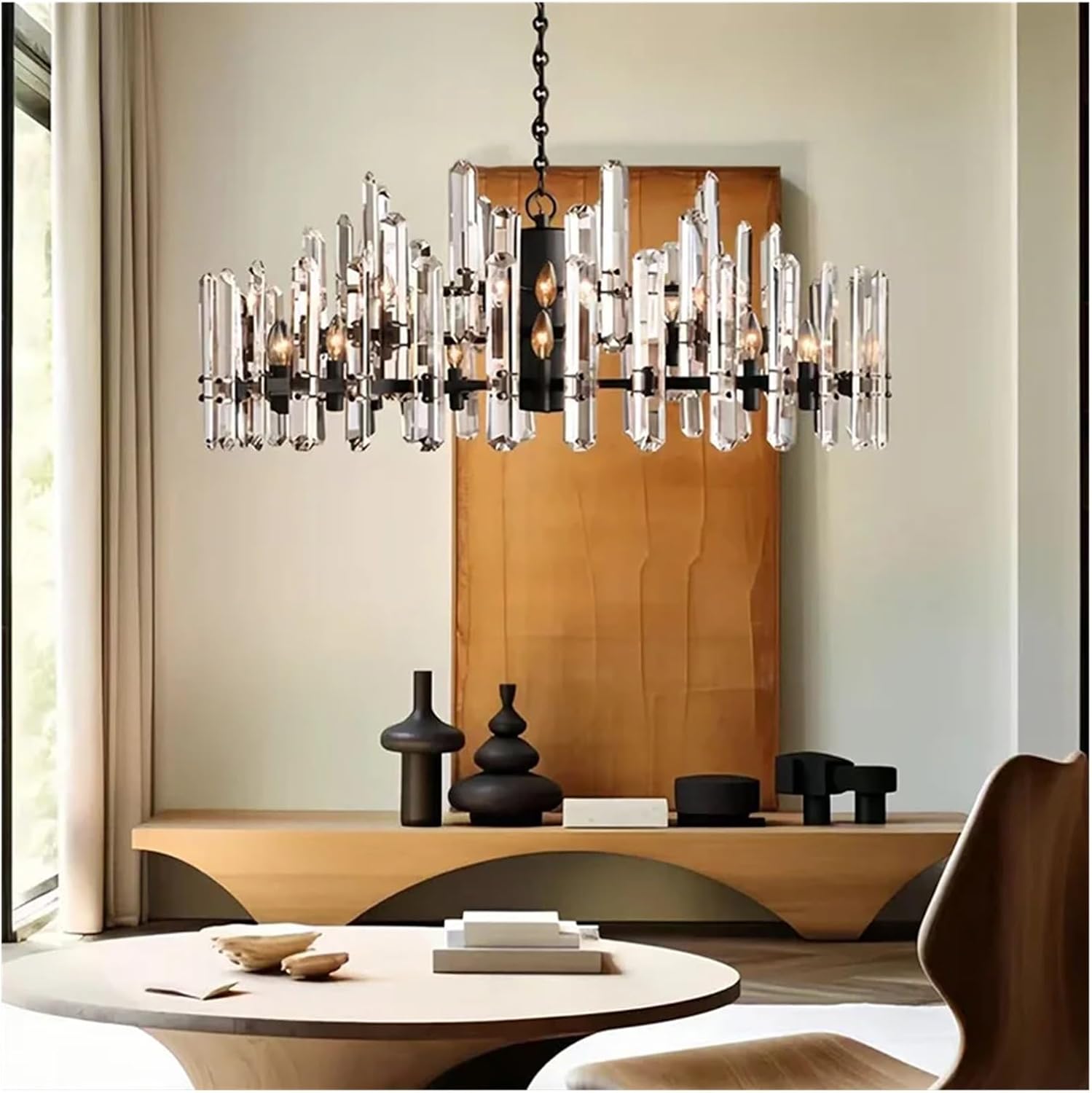 Modern Minimalist Crystal Chandelier review,circular chandelier review and rating,is modern crystal chandelier worth buying,chandelier review pros cons,chandelier review honest opinion,gold black chandelier review verdict after weeks of real-world daily use