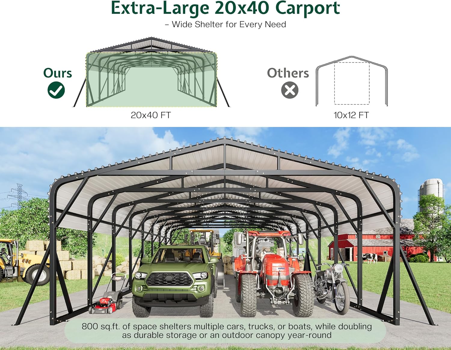 Jocisland 20x40 Metal Carport Review: Pros & Cons 3 Jocisland 20x40 metal carport review,Jocisland carport review and rating,is Jocisland 20x40 carport worth buying,Jocisland carport review pros cons,Jocisland carport review honest opinion,Jocisland heavy duty carport review verdict feature breakdown and specification detail