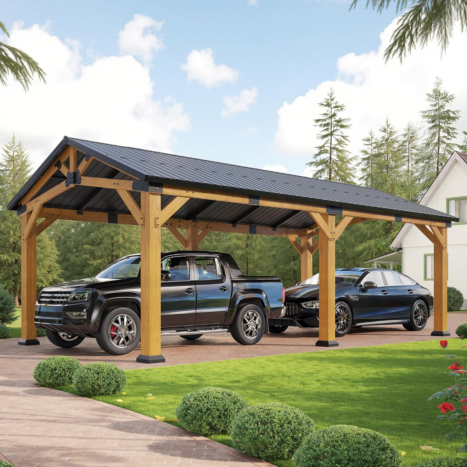 Jocisland cedar wood carport review unboxing — what is included in the package
